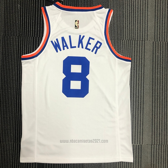 Camiseta New York Knicks Kemba Walker #8 75th Anniversary Blanco